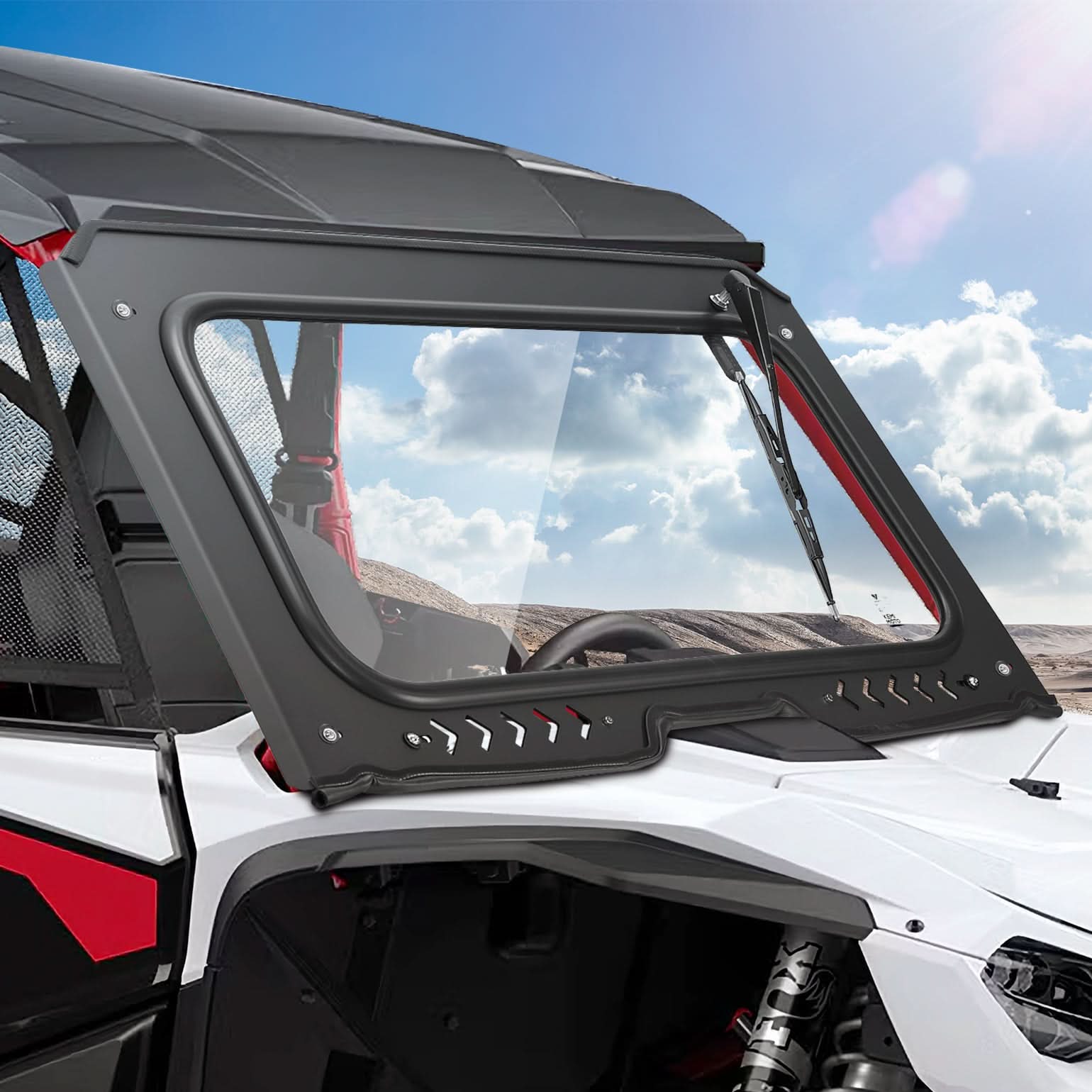 8MM Glass Windshield with Wiper for Honda Talon 1000 - Kemimoto