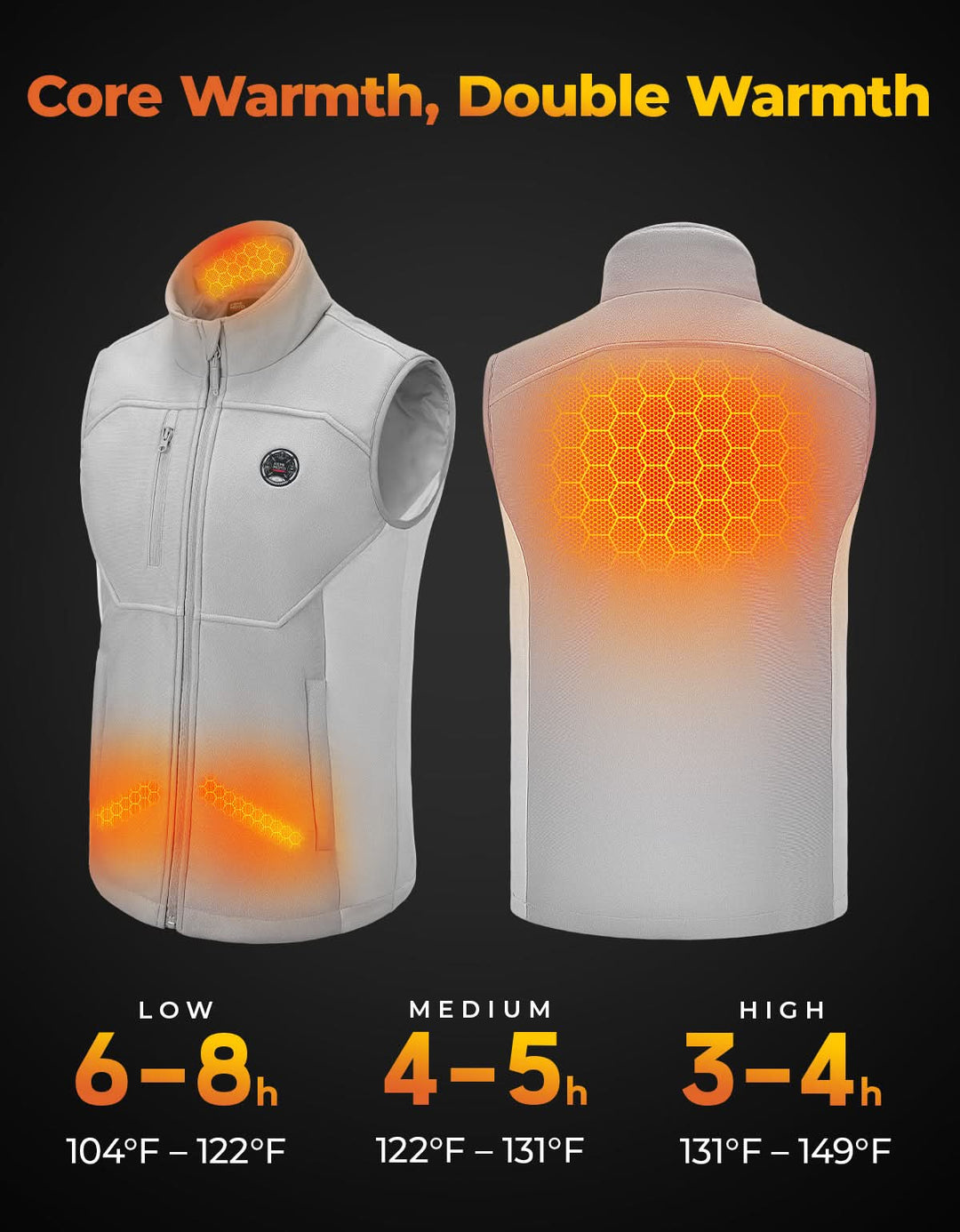 Mercerized Velvet Heated Vest with Battery Pack Included