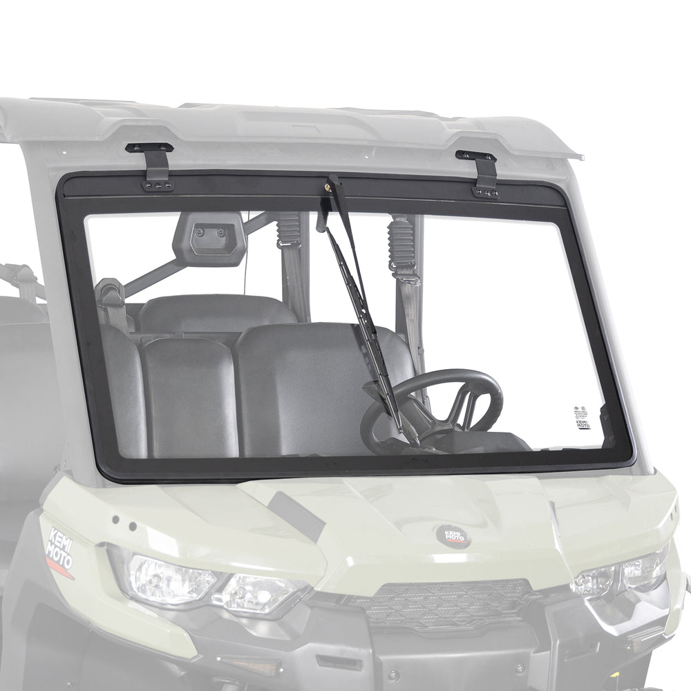 Can-Am Defender Glass Windshield with Manual Wipers (2016–2026) - Kemimoto