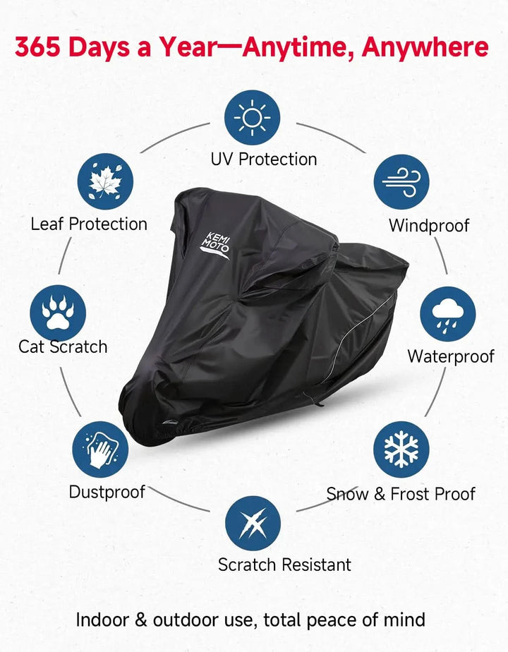 Heavy Duty 600D Tailpipe Heat Shield Motorcycle Cover