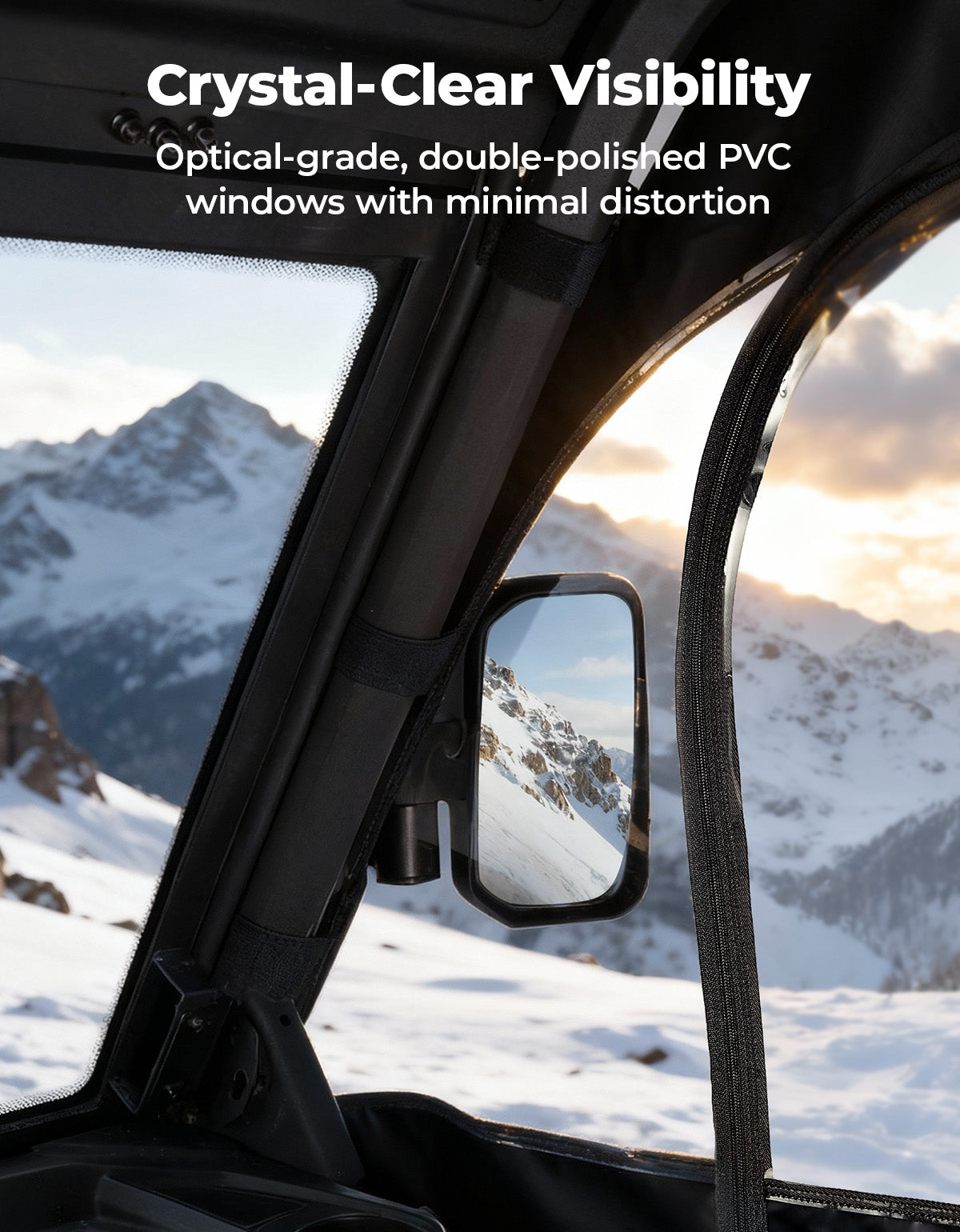 UTV Cab Enclosure Upper Doors for Ranger XP 1000 (2017-2025) - Kemimoto