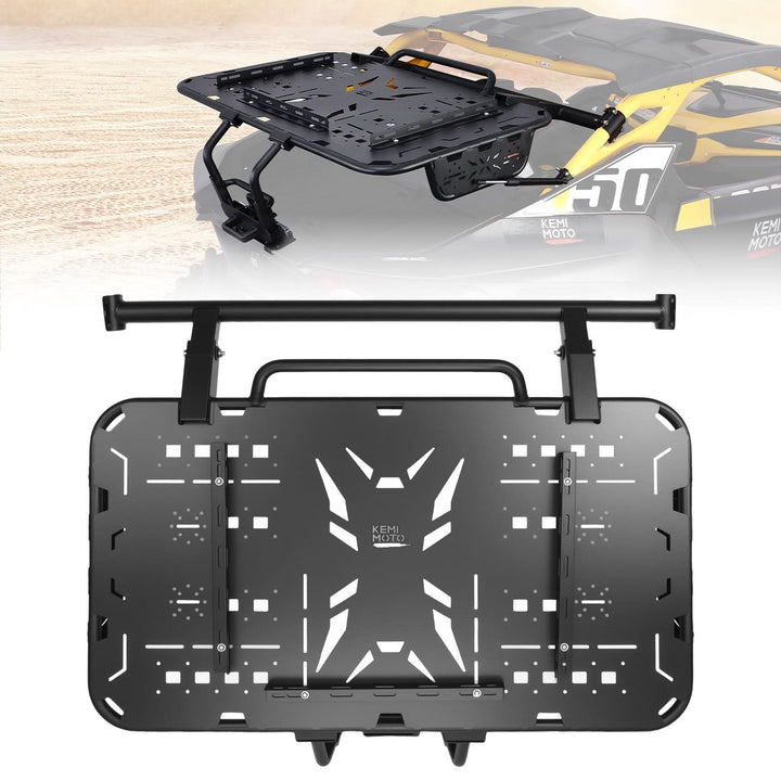 Rear Spare Tire Carrier & Cargo Rack for Can-Am Maverick R 2024+ – Heavy-Duty UTV Bed Storage Accessory - Kemimoto