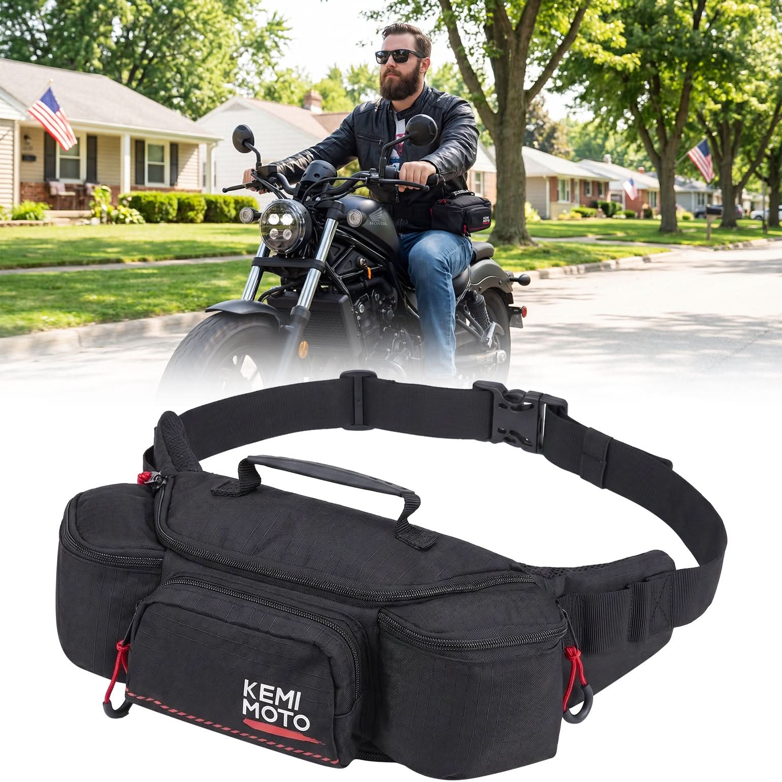 バッグ kimi 2.5L Multi-Pocket Waist Bag with 5mm Lumbar Support for Cycling