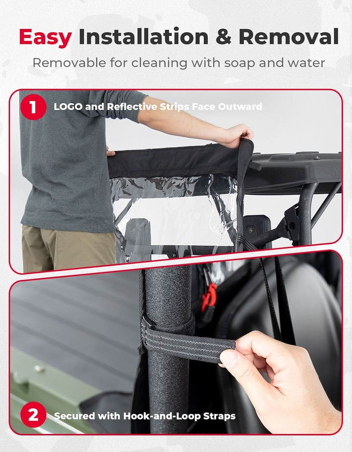 UTV Soft Rear Windshield for Hisun 500/700, Massimo MSU500/700 & Cub Cadet 500/700