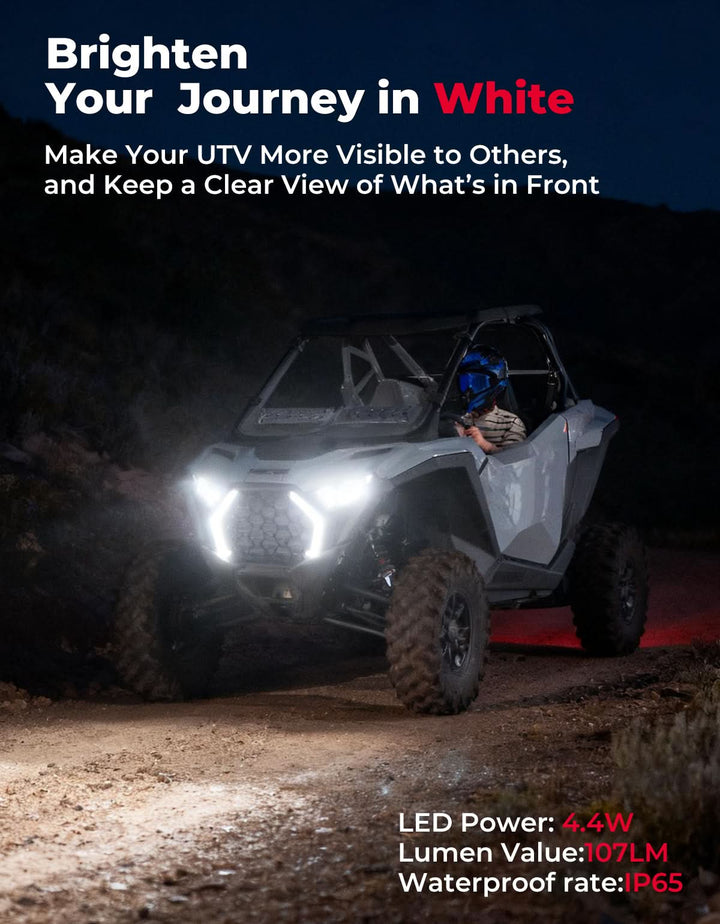 LED Grille Fang Lights for Polaris RZR Pro XP/Pro R/S 2025 Waterproof - Kemimoto