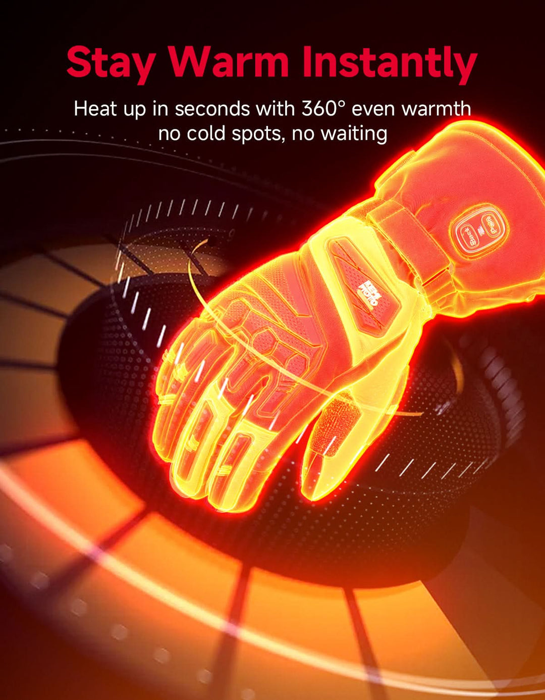 Dual-Zone Heated Motorcycle Gloves with 3000mAh