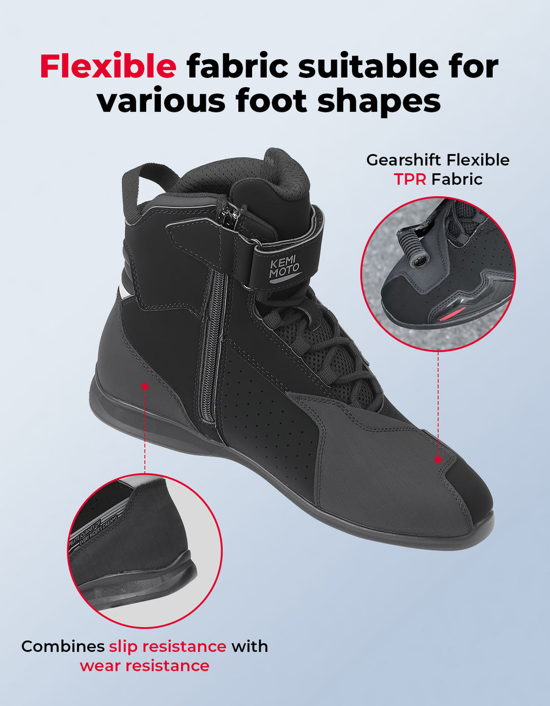 Men’s Ankle Motorcycle Boots For Riding & Travel - Kemimoto