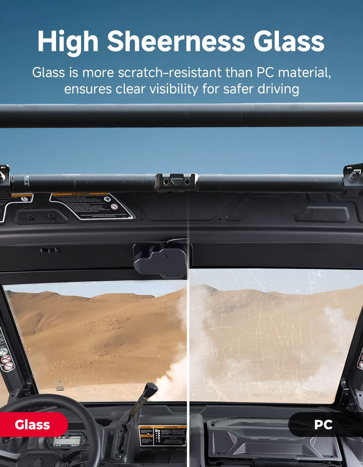 7mm Laminated Glass Windshield with Electric Wiper for Can-Am Defender & Defender MAX