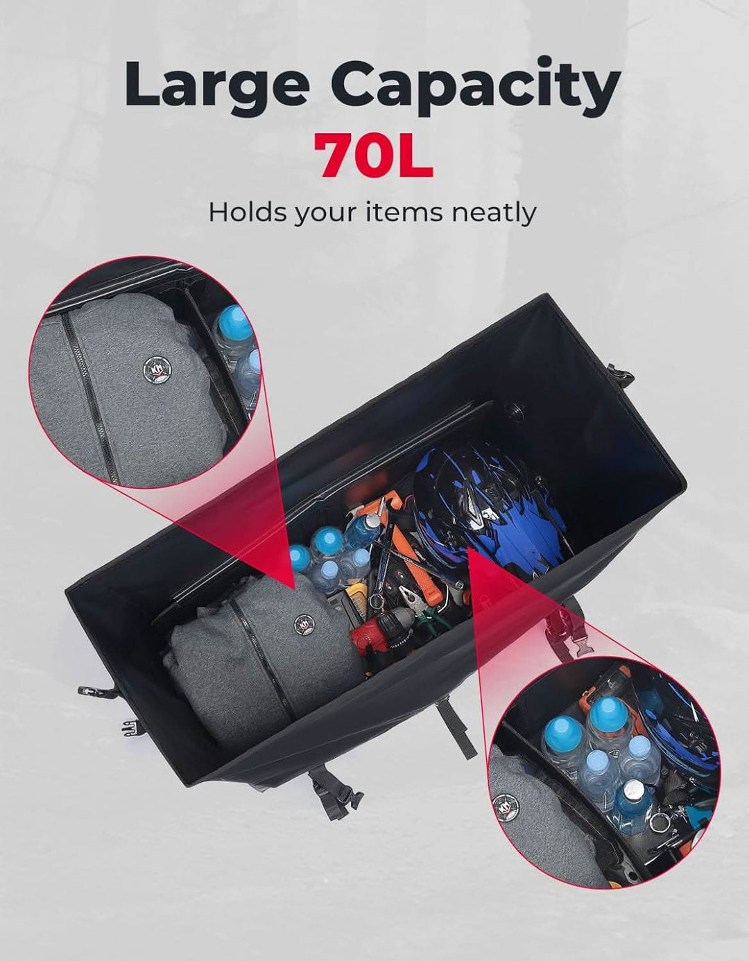 ATV Dry Bag, PVC Universal Storage Bag, 70L Waterproof - Kemimoto