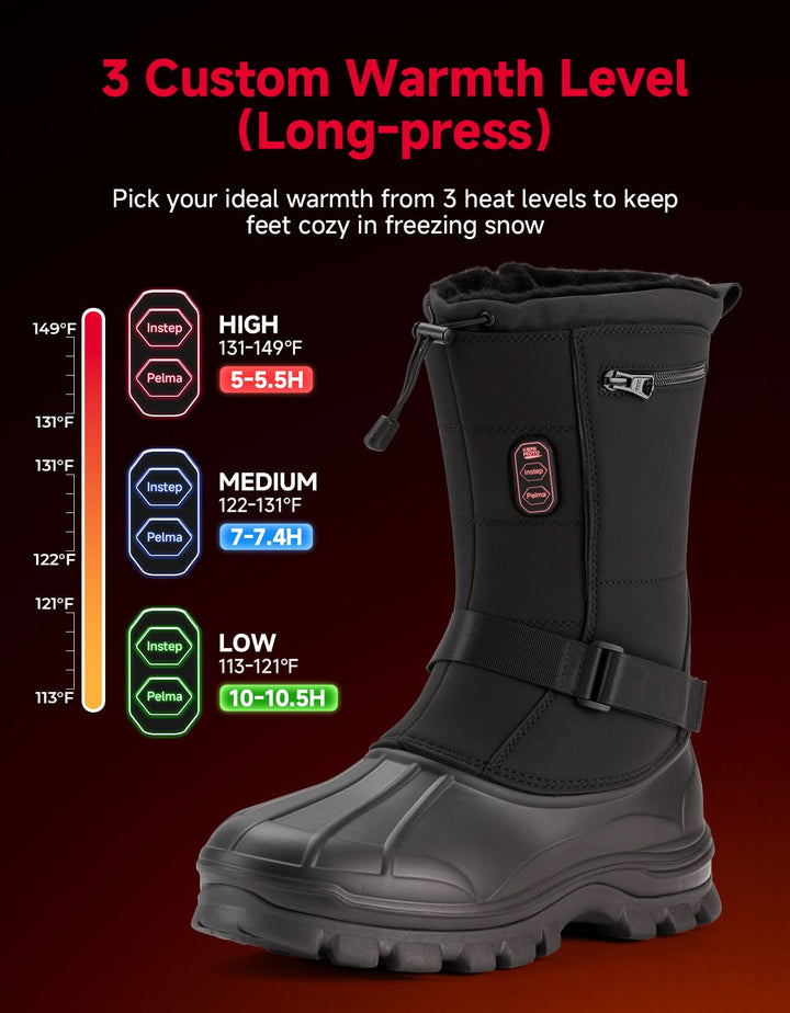 Men’s Heated Snow Boots – 10H Battery Life