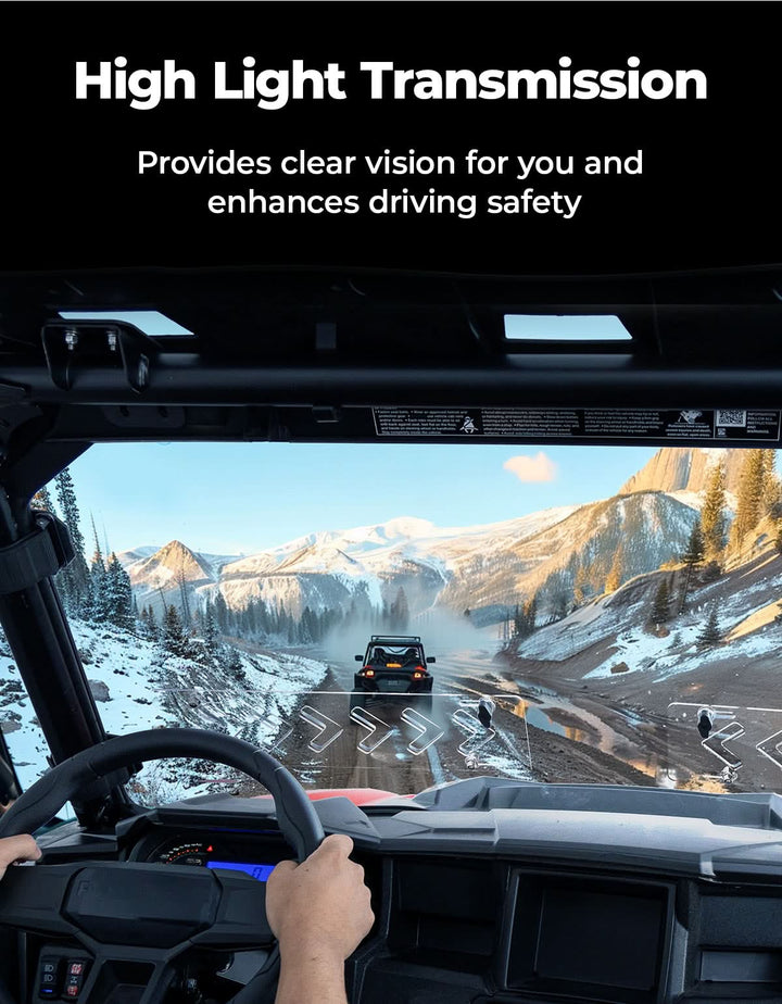 UTV 2-IN-1 Front Vented Windshield Compatible with Polaris General 1000, XP 1000, 4 1000 - Kemimoto