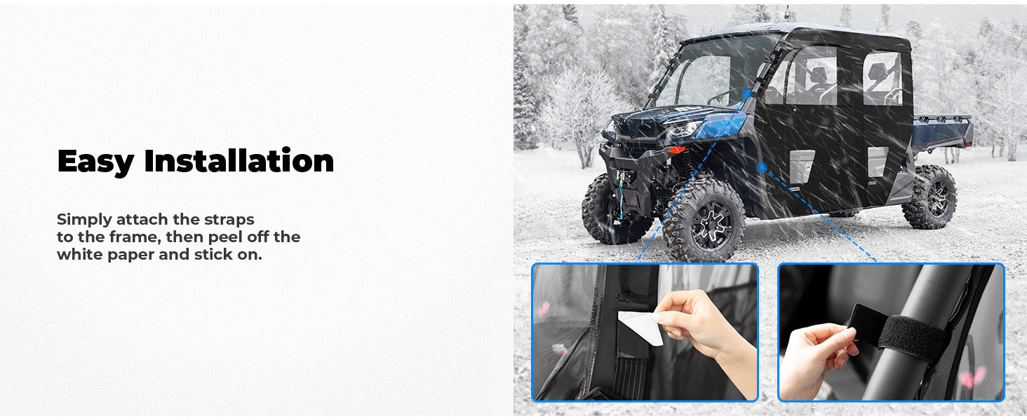 Soft Cab Enclosure Doors for CFMOTO UForce 1000XL - Kemimoto