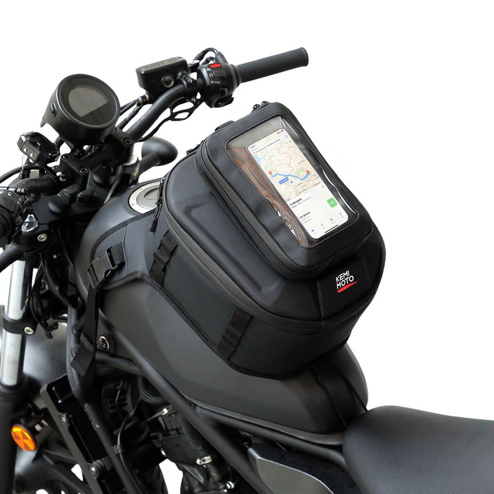 Motorcycle Tank Bag 13-16L Waterproof Hard Shell with Phone Holder