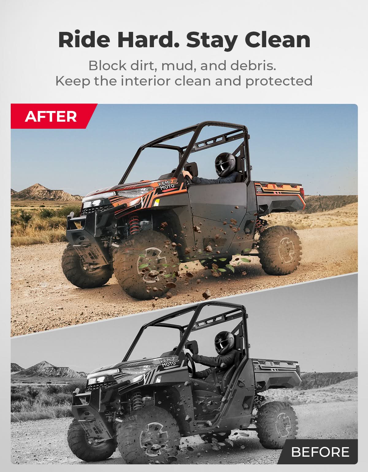 UTV Aluminum Half Door for Ranger XP 1000 2018-2025 - Kemimoto