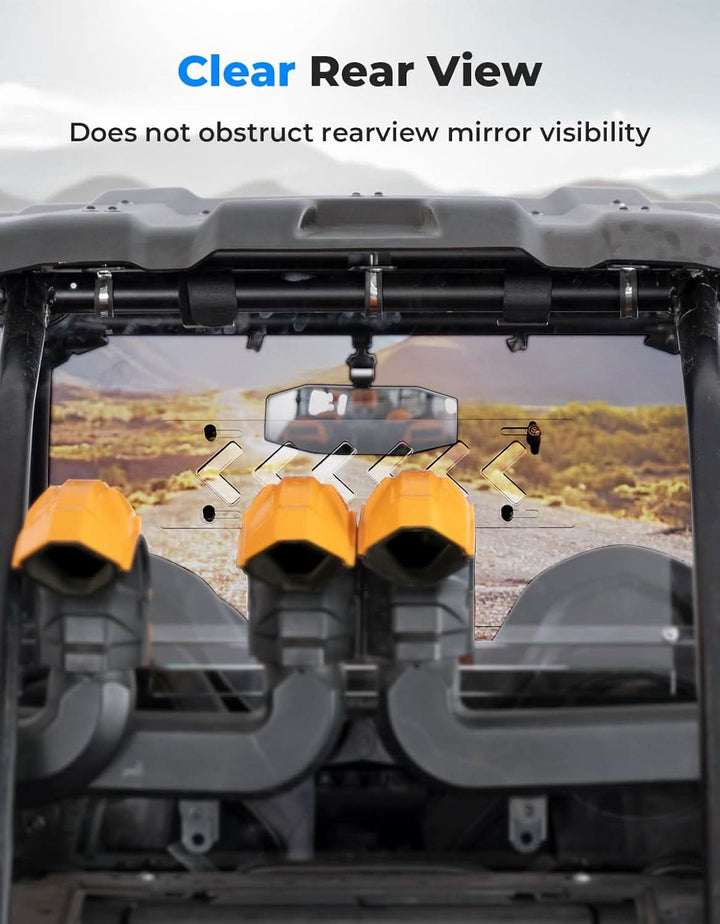 Clear Windshield with Vented Window for Polaris RZR XP 1000 & XP4 1000 (2014–2023) - Kemimoto