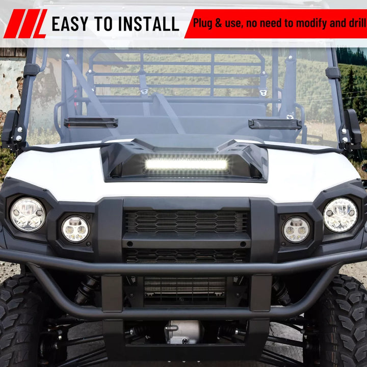 UTV Hood Scoop with Light for Kawasaki Mule Pro FXT DXT DX FX - Kemimoto