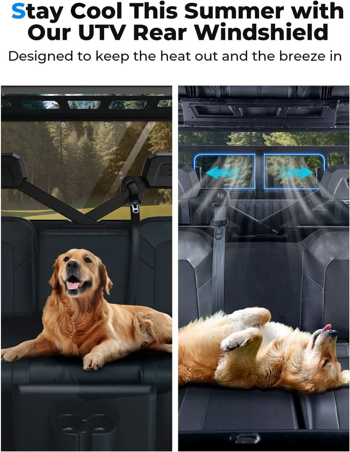 Sliding Glass Rear Window for Polaris Ranger 570 / 900 / 1000 & XP Crew (2013–2026) - Kemimoto