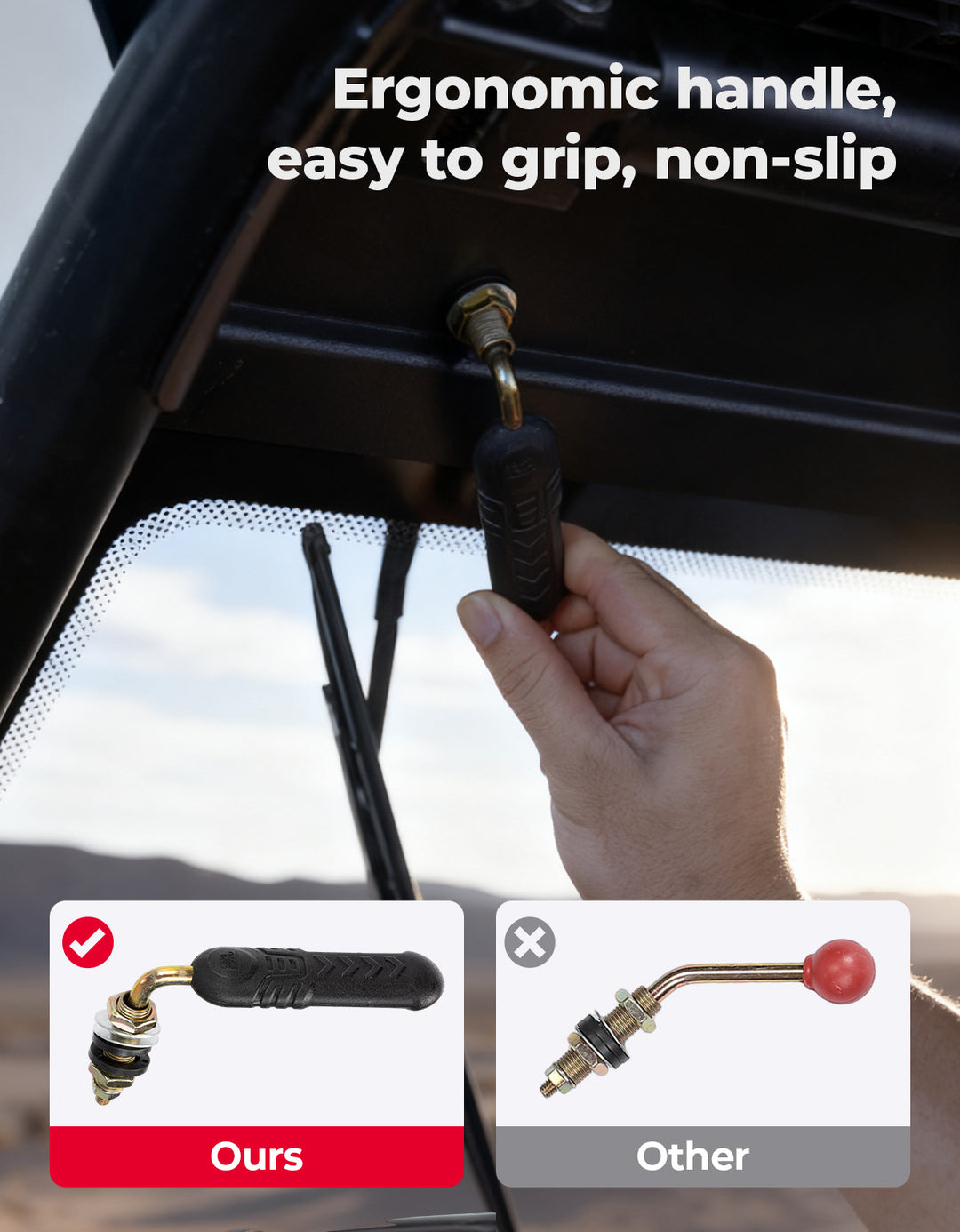 PRO XP Glass Windshield with 2 Manual Wipers for Polaris RZR PRO XP/XP4/PRO S/S4 (2025-2026)