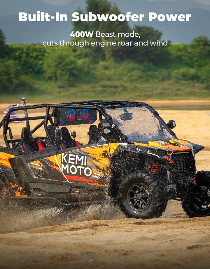 UTV Bluetooth Sound Bar 10 Speakers RGB Lights IP66 Waterproof Dustproof