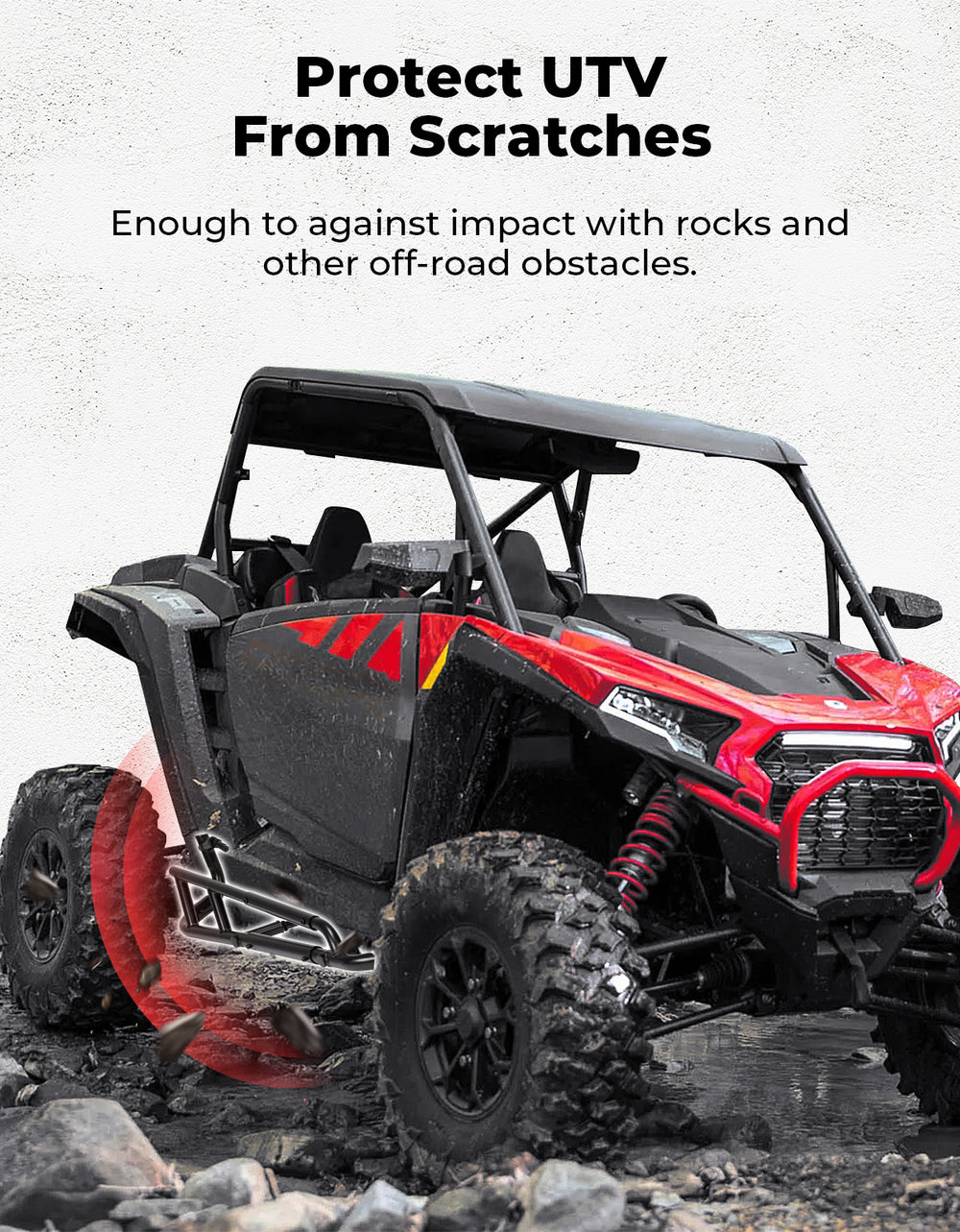 Heavy Duty Steel Nerf Bars Rock Sliders for Polaris RZR XP 1000/ XP 4 1000 2024-2025 - Kemimoto