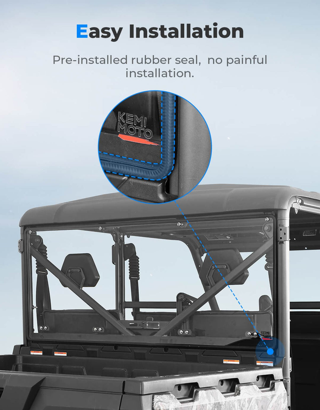 Clear Rear Windshield 2-Sided Hard Coated for CFMOTO UFORCE 1000/1000XL - Kemimoto