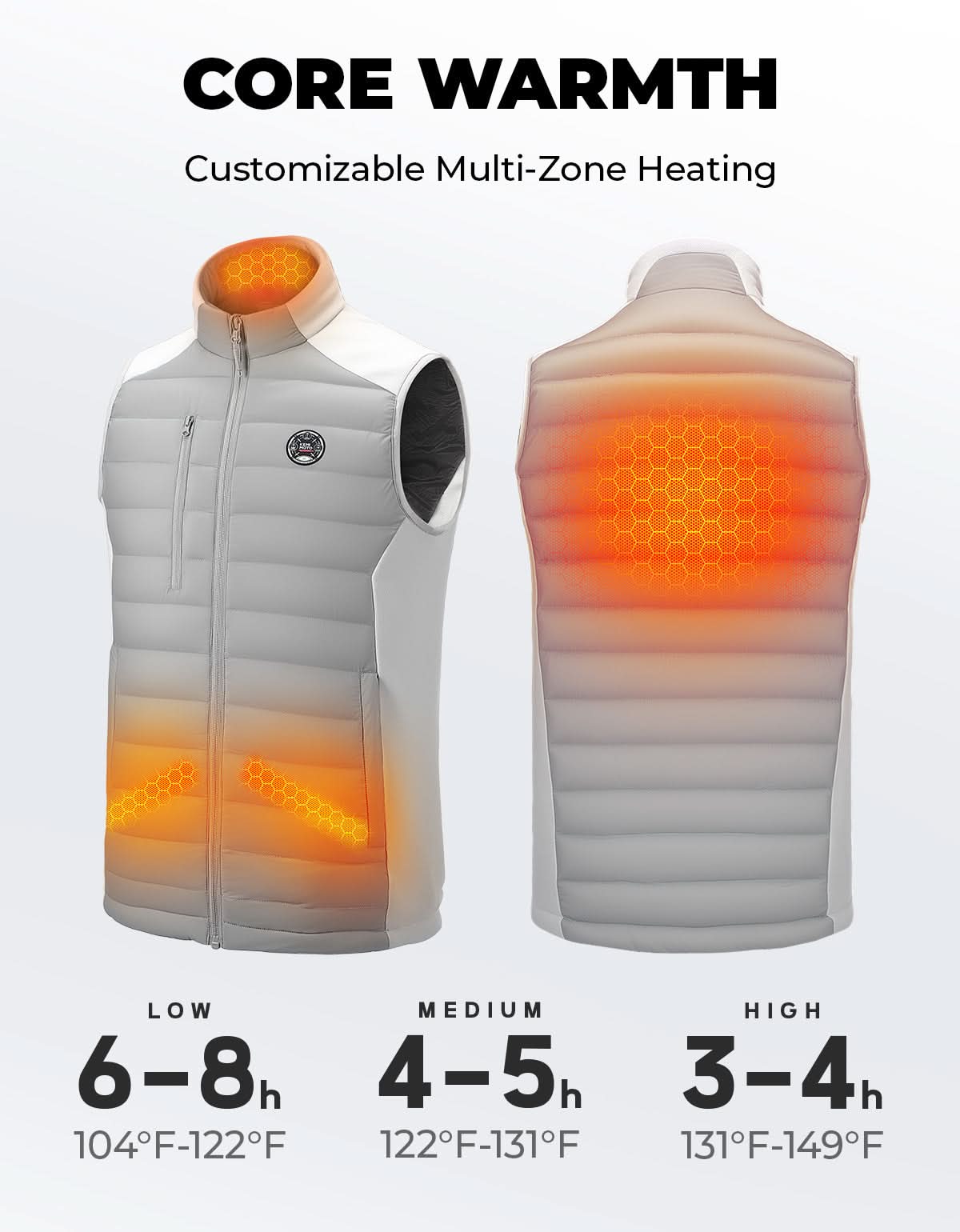 Heated Vest for Women and Men Thermal Reflective with Battery Pack - Kemimoto