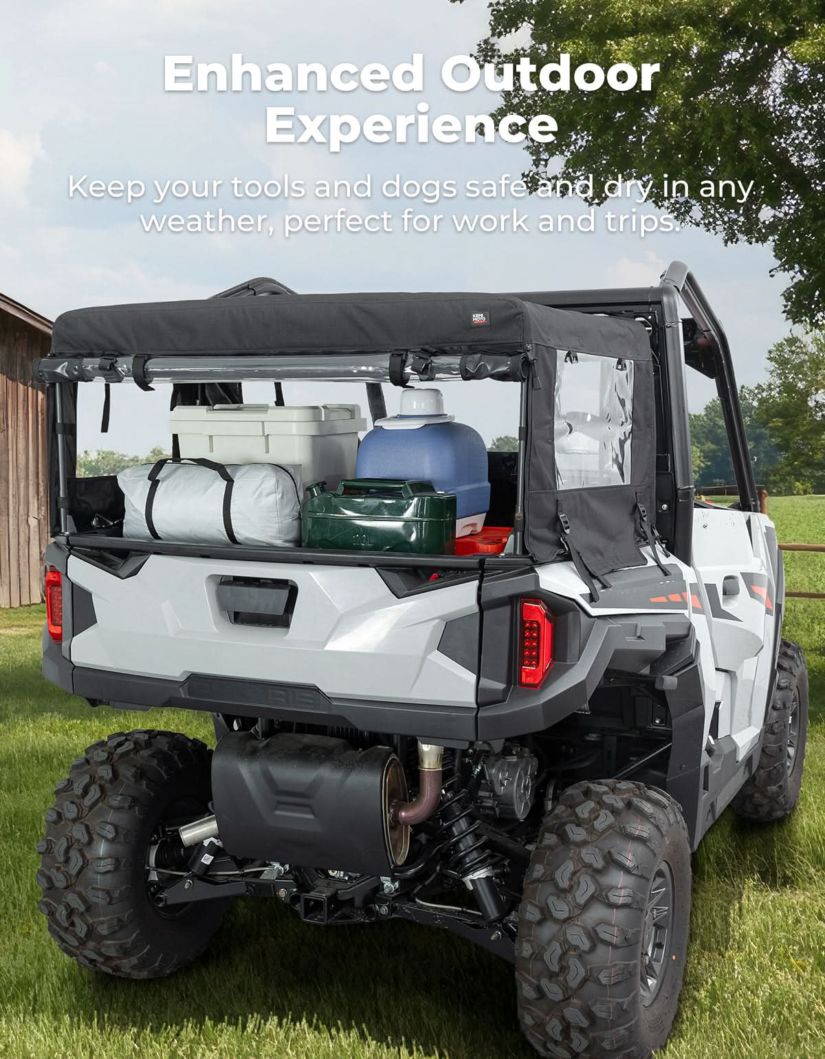 Soft Cargo Camper Bed Cover Rack for Polaris General 1000 / XP 1000 / 4 1000 (2016–2026) - Kemimoto