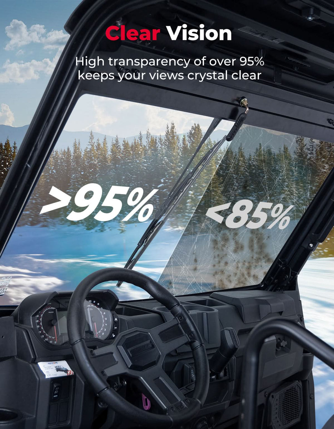 Polaris Ranger Crew 1000 glass windshield