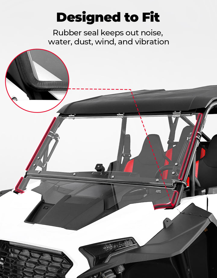 Full Flip Split Windshield Window for Polaris RZR XP 1000 / XP 4 1000 2024-2025 - Kemimoto