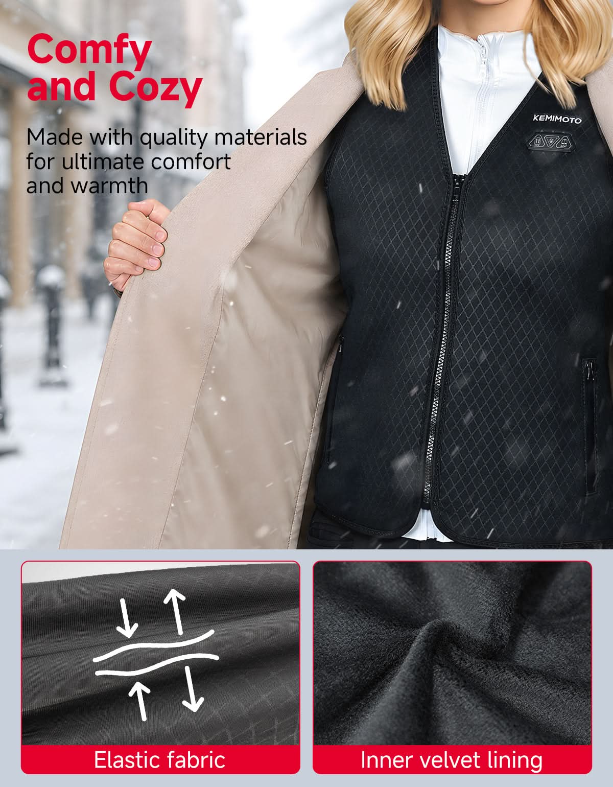 Women’s 6-Zone Heating Heated Vest with Battery Pack