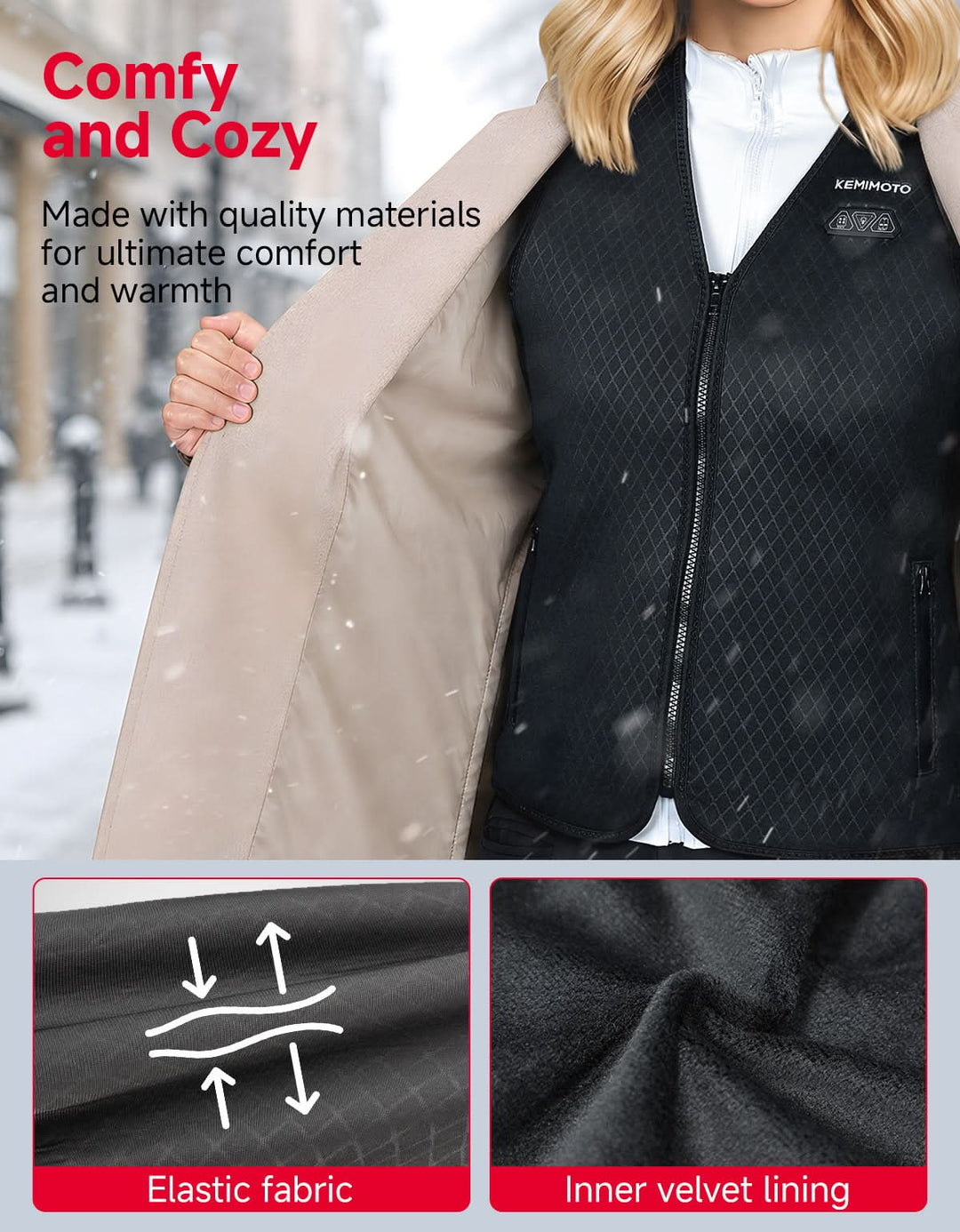 Women’s 6-Zone Heating Heated Vest with Battery Pack