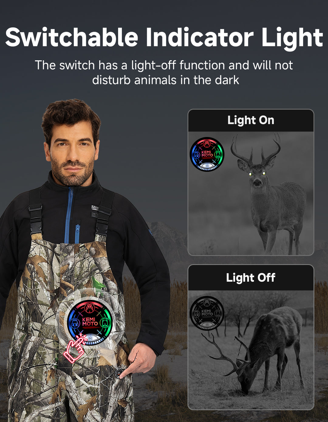 Men’s Heated Hunting Bibs – 30s Fast Heating, 10000mAh Battery