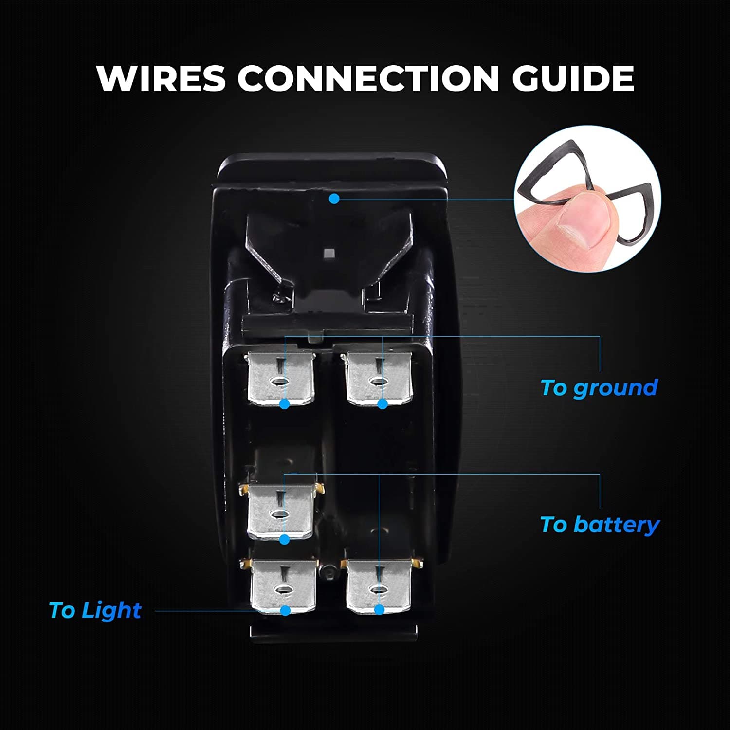 2PCS Whip Light w/RF, APP Control & Flag mount & 12V Switch On-off - Kemimoto