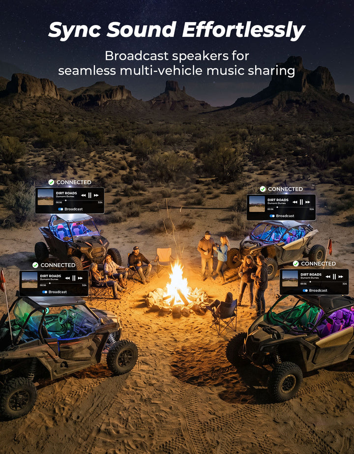 Barra de sonido UTV KEMIMOTO Midnight 80 Gen2 para Can-Am Polaris, potencia máxima de 680W, resistente al agua IP66 y cuatro radiadores pasivos