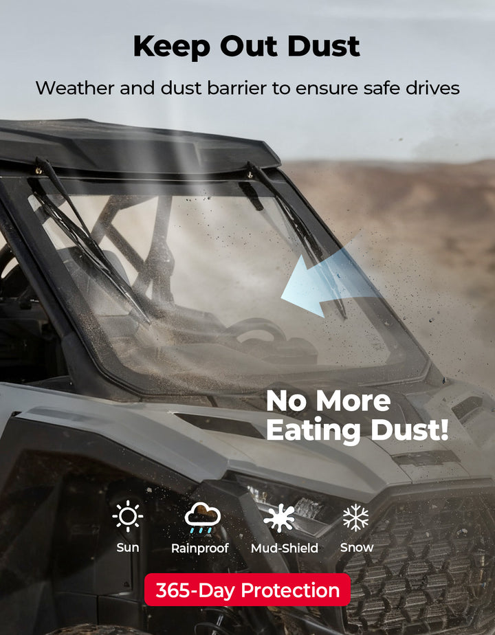 PRO XP Glass Windshield with 2 Manual Wipers for Polaris RZR PRO XP/XP4/PRO S/S4 (2025-2026)