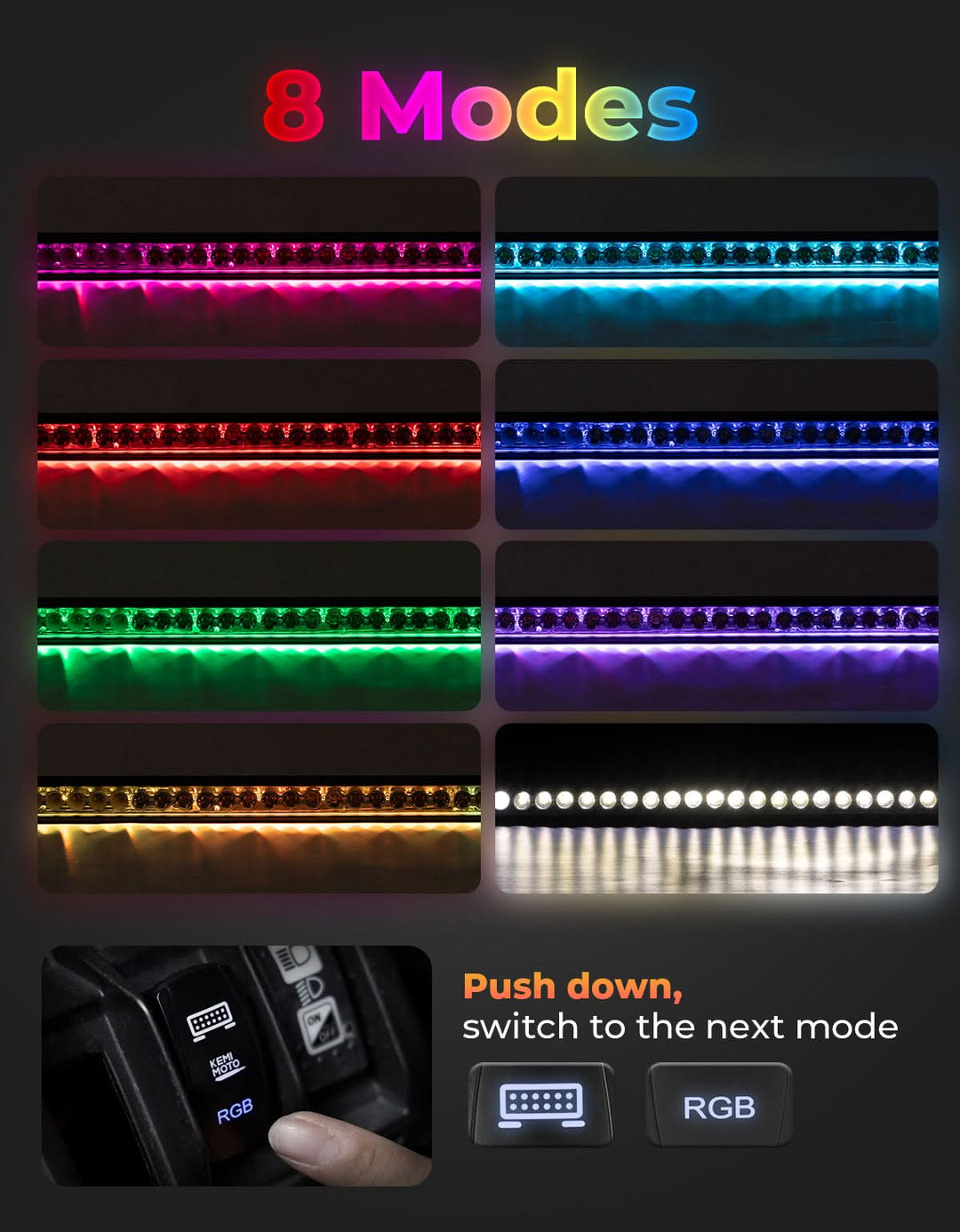 50" 390W RGB LED Light Bar for Can-Am Maverick X3 X3 Max R (2017–2025)
