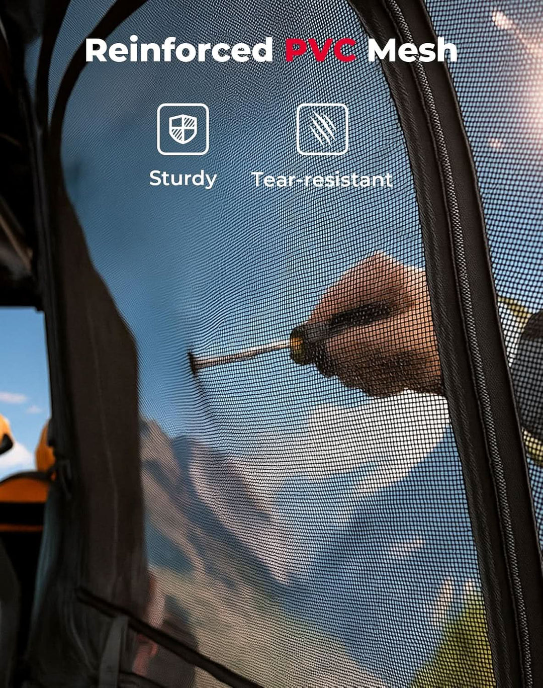 Window Mesh with Steel Frame for 2019-2023 Polaris RZR XP4 1000/ 2019+ Polaris RZR XP - Kemimoto