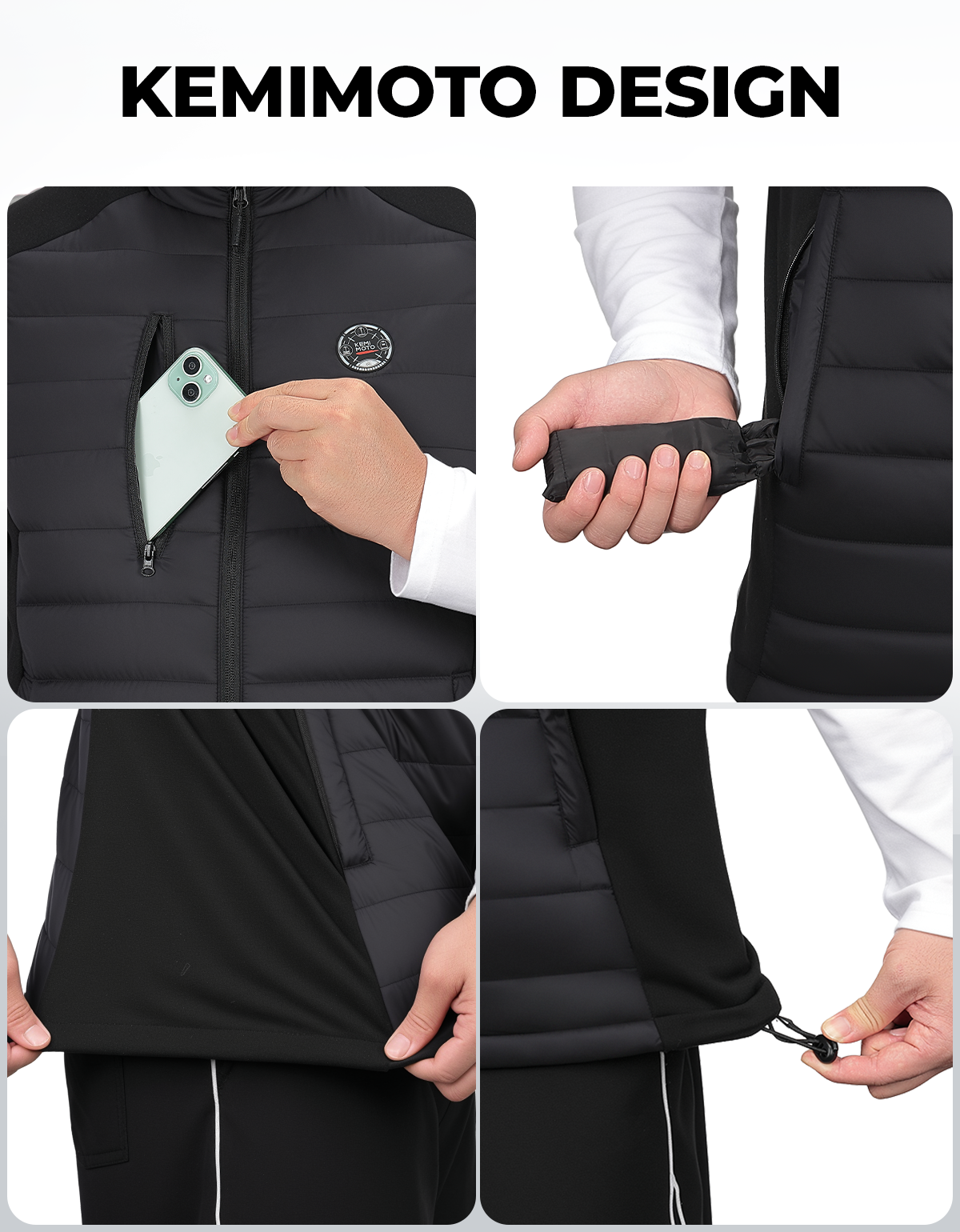 Heated Vest for Women and Men Thermal Reflective with Battery Pack - Kemimoto