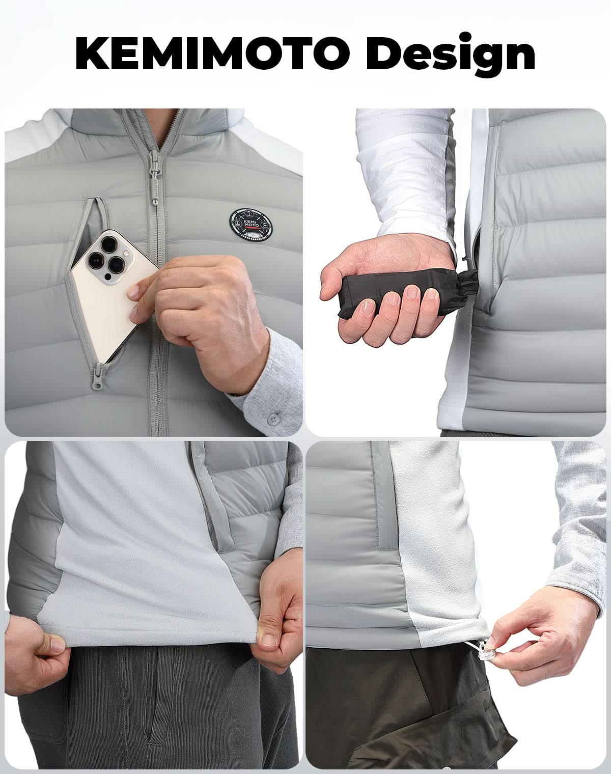 Heated Vest for Women and Men Thermal Reflective with Battery Pack - Kemimoto