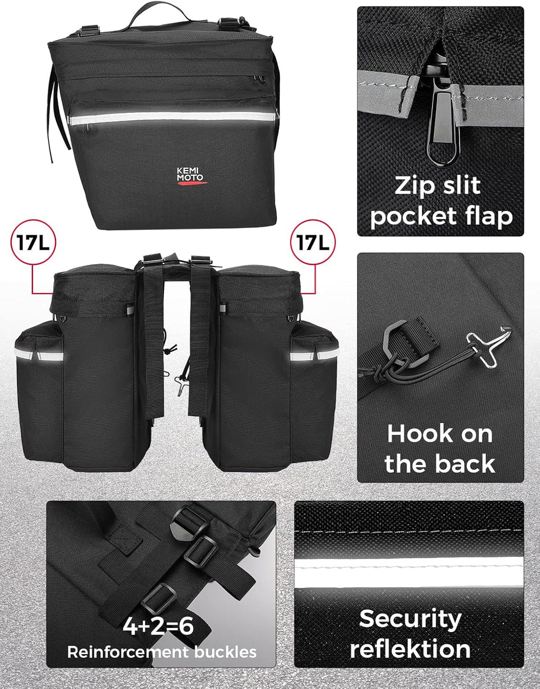 Bike Saddle Bag 30L Large Capacity - Kemimoto