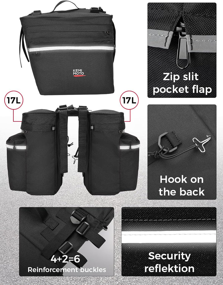 Bike Saddle Bag 30L Large Capacity - Kemimoto