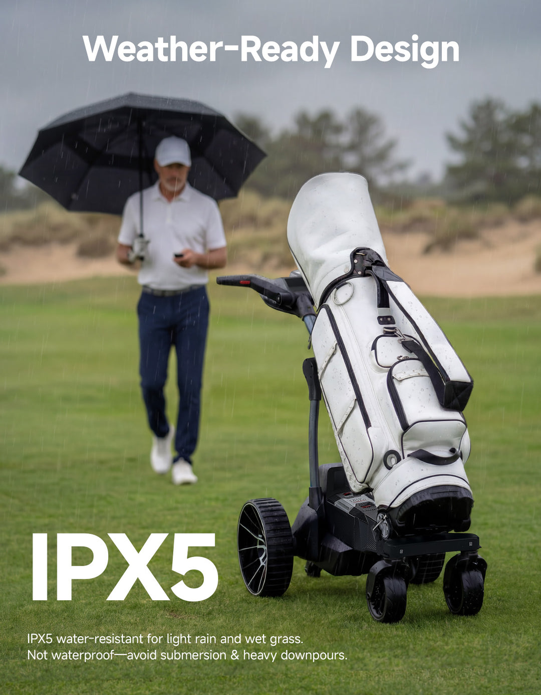 Electric Golf Push Cart with Remote Control, 36 Hole