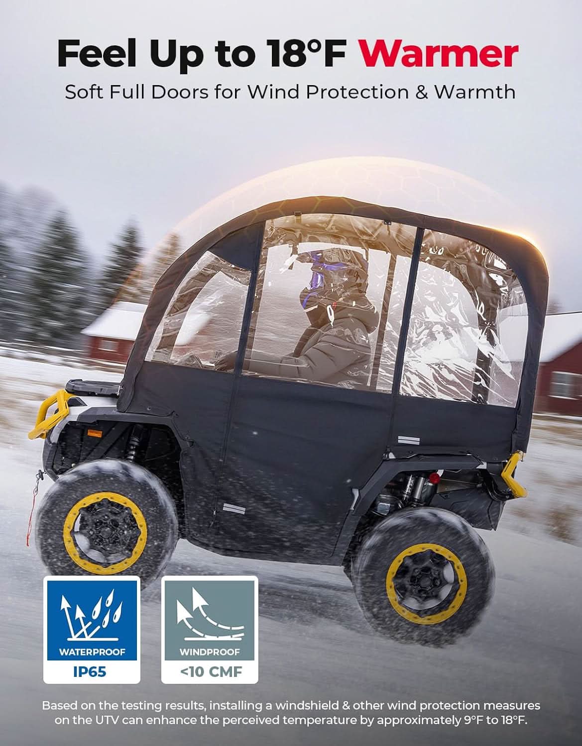 3-in-1 Extra Large ATV Cab Enclosure for Polaris, Can-Am, Kawasaki, Arctic Cat, CFMOTO - Kemimoto