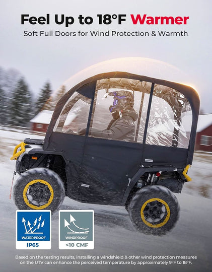 3-in-1 Extra Large ATV Cab Enclosure for Polaris, Can-Am, Kawasaki, Arctic Cat, CFMOTO - Kemimoto