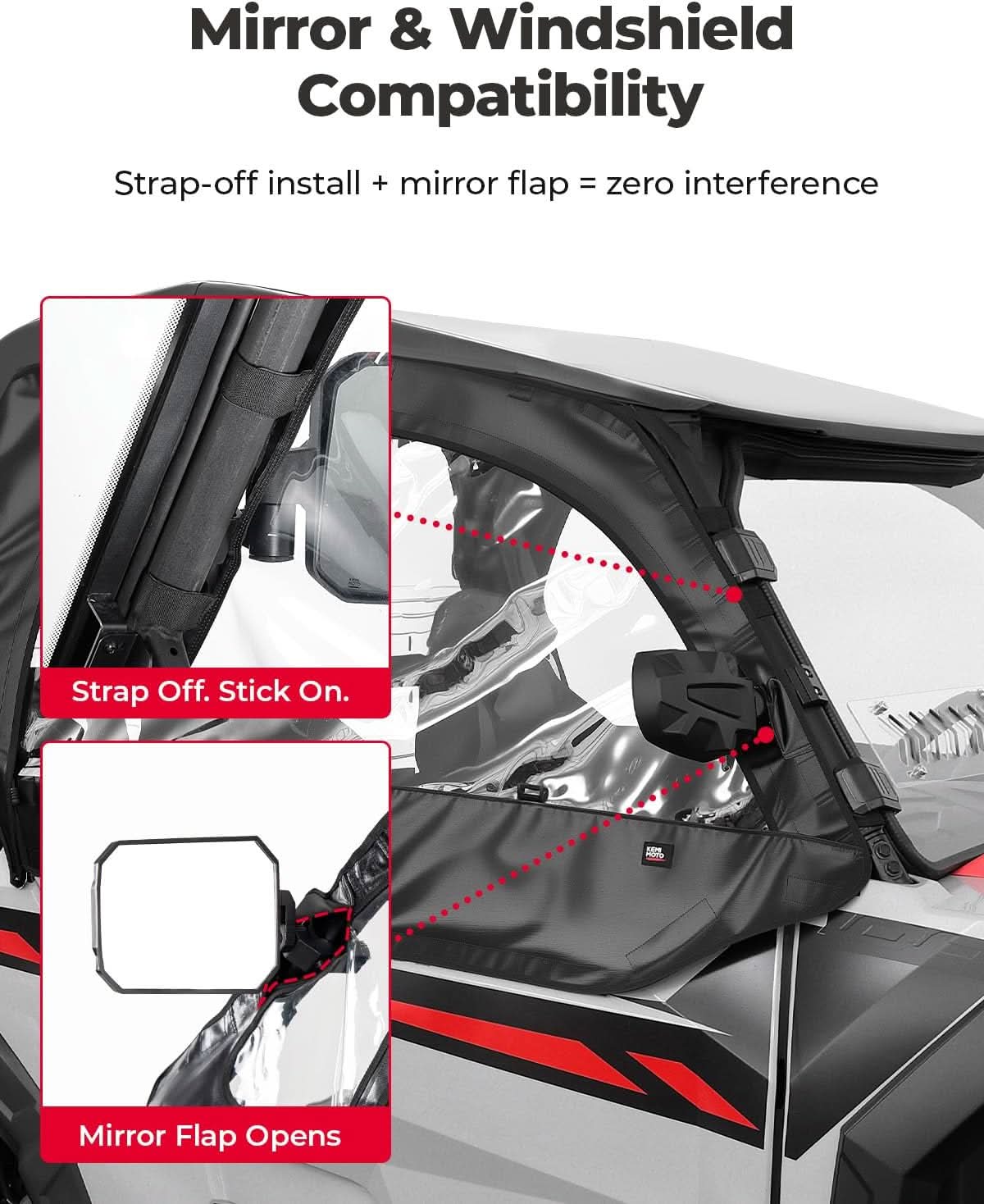 UTV Soft Upper Doors Compatible with Polaris General 1000 / XP