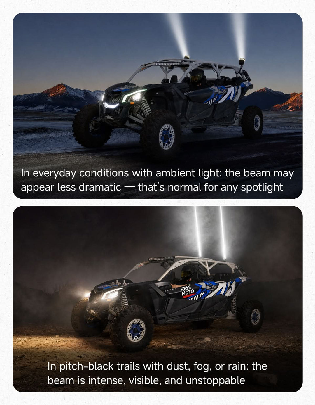 UTV/ATV Universal RGB Whipless LED Whip Lights with Turn Signal - Kemimoto