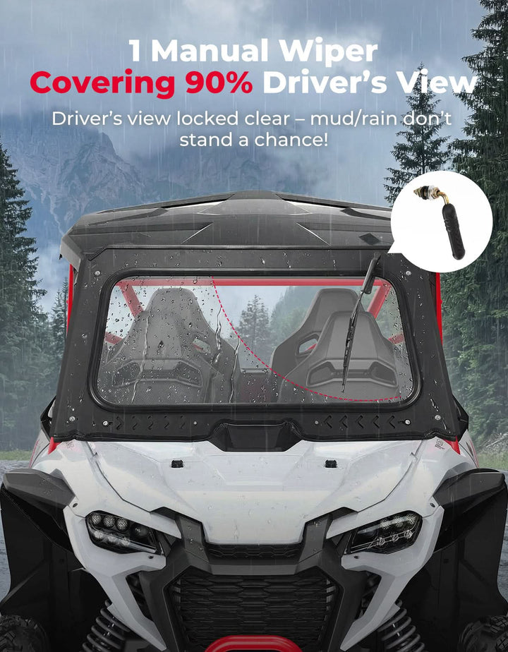 8MM Glass Windshield with Wiper for Honda Talon 1000