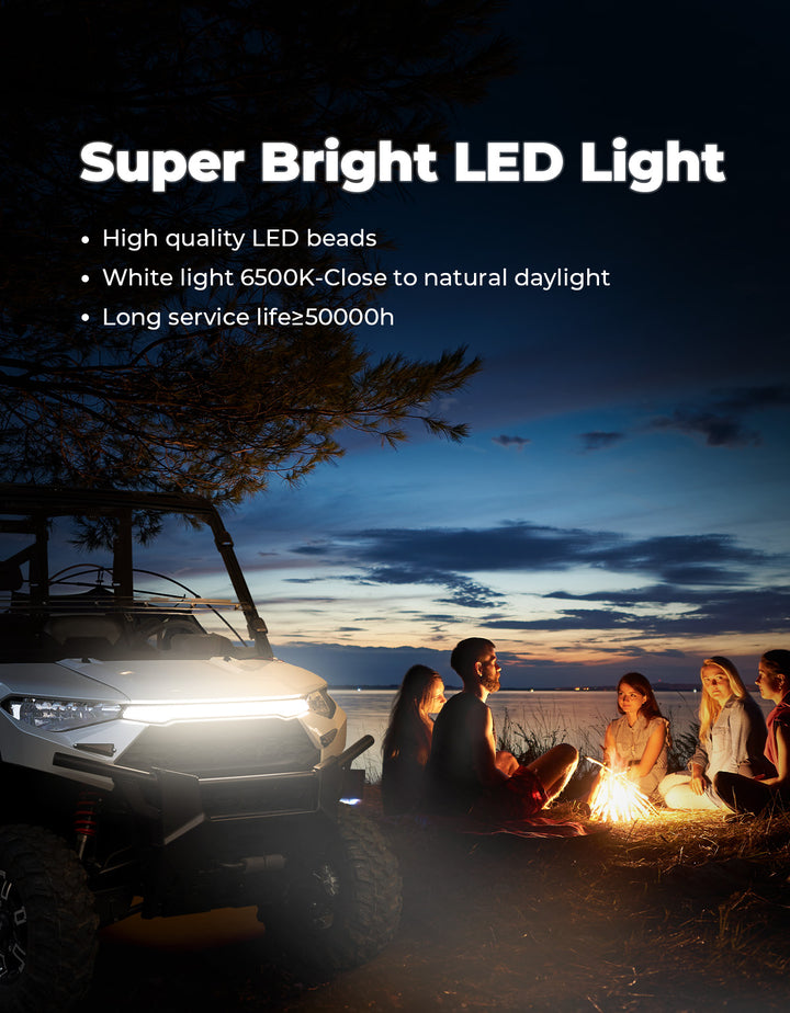 LED Fang Lights with Turn Signals for Polaris Ranger xp 1000 /Crew 2018-2024 - Kemimoto