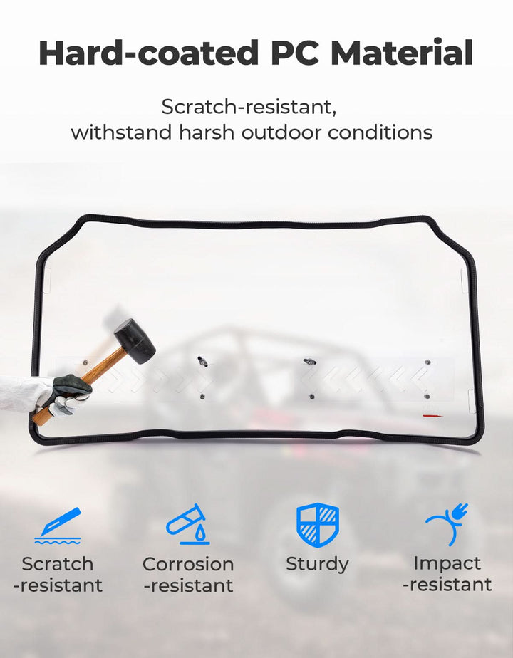 UTV 2-IN-1 Front Vented Windshield Compatible with Polaris General 1000, XP 1000, 4 1000 - Kemimoto