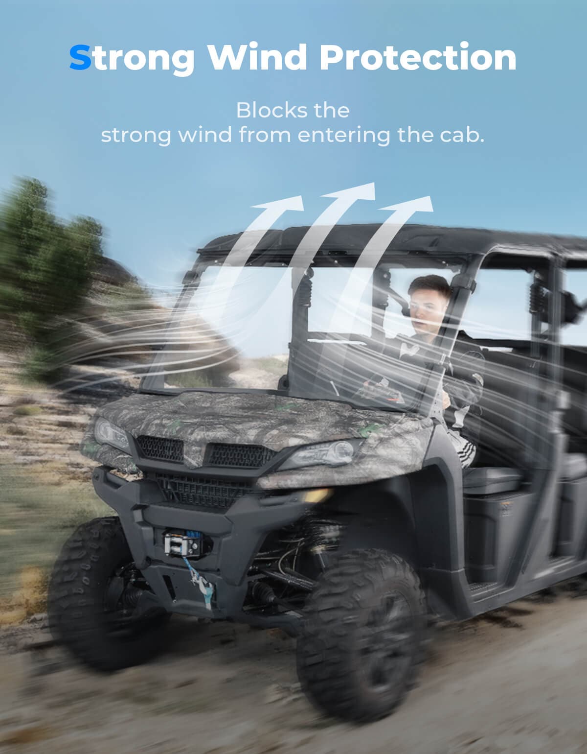 Clear Front Full Windshield for CFMOTO UFORCE 1000/1000XL - Kemimoto